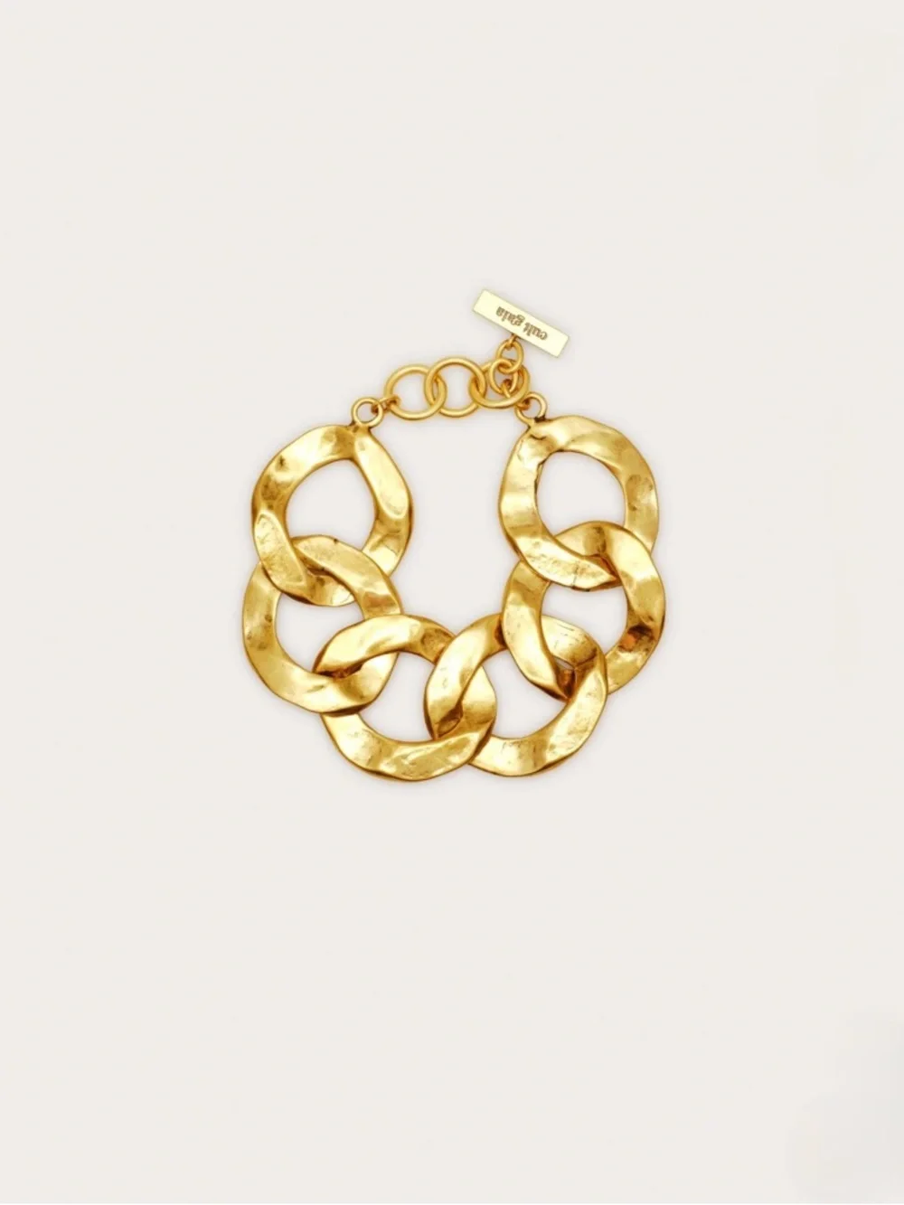 NEW in Box Cult Gaia Dulce Hammered Metal Gold Chain Bracelet MSRP 298 - Picture 2 of 8